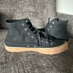Converse Black High-Top Sneakers with Gum Sole